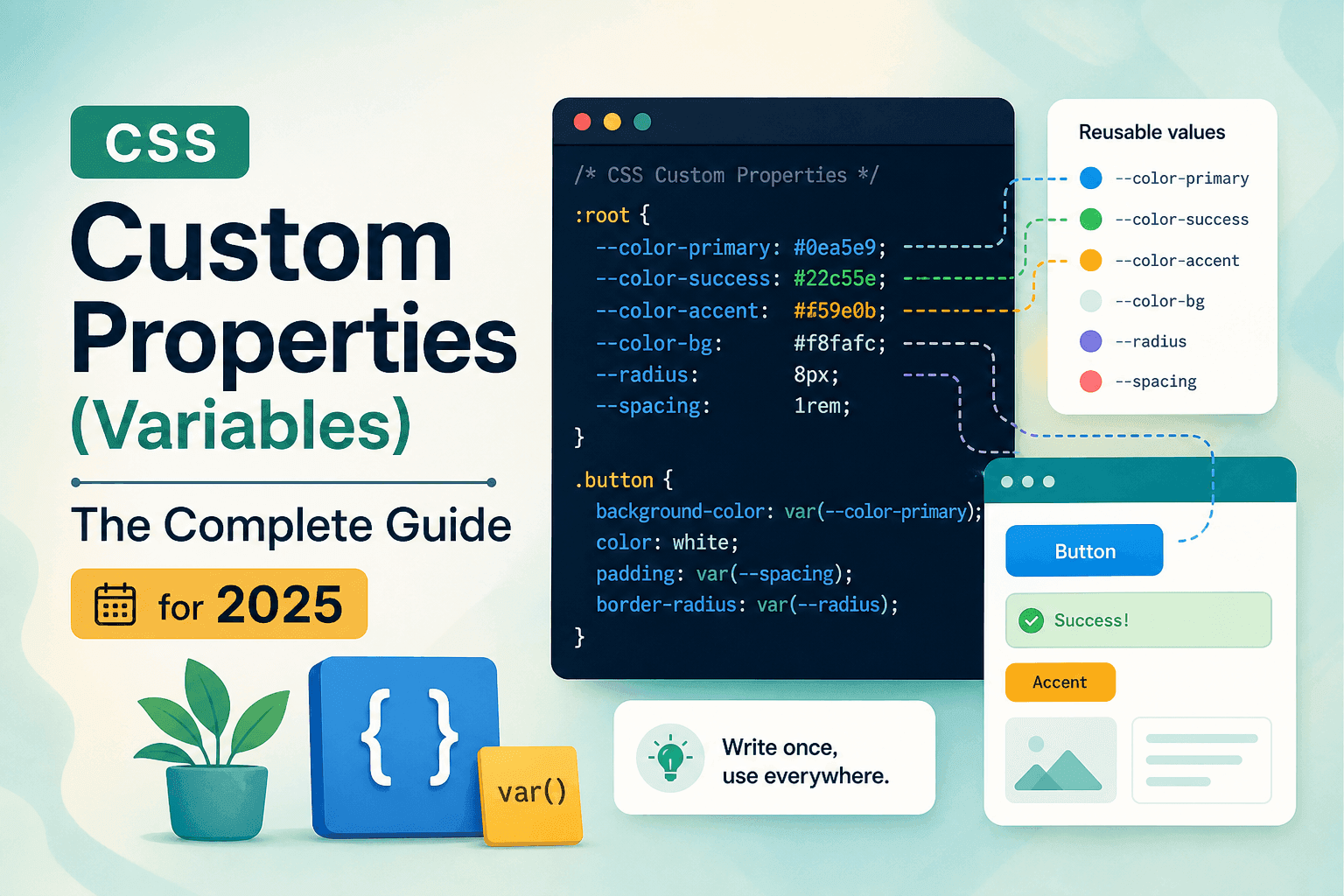 CSS Custom Properties (Variables) — The Complete Guide for 2025