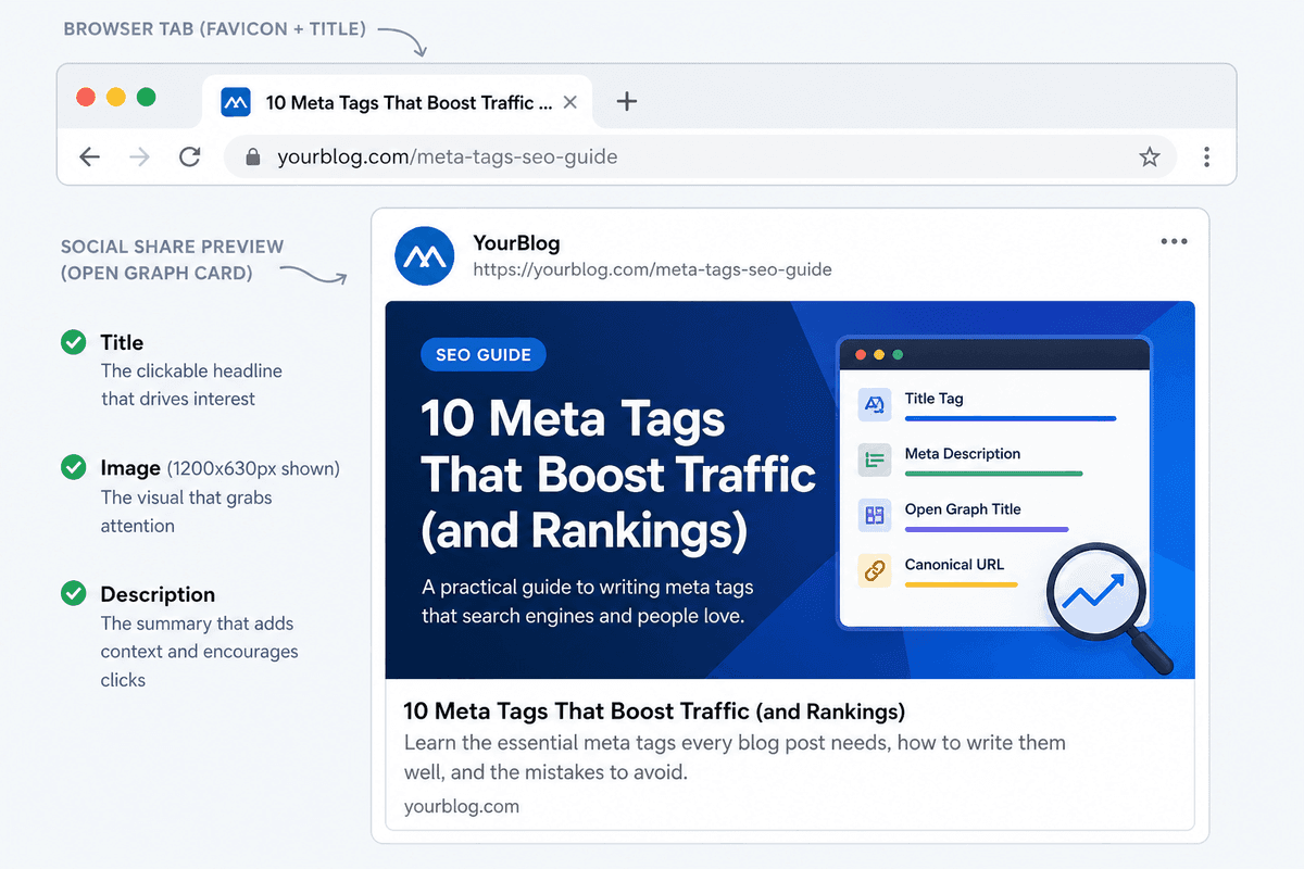 Technical SEO for Frontend Developers in 2026: Meta Tags, Open Graph, and Favicons Done Right