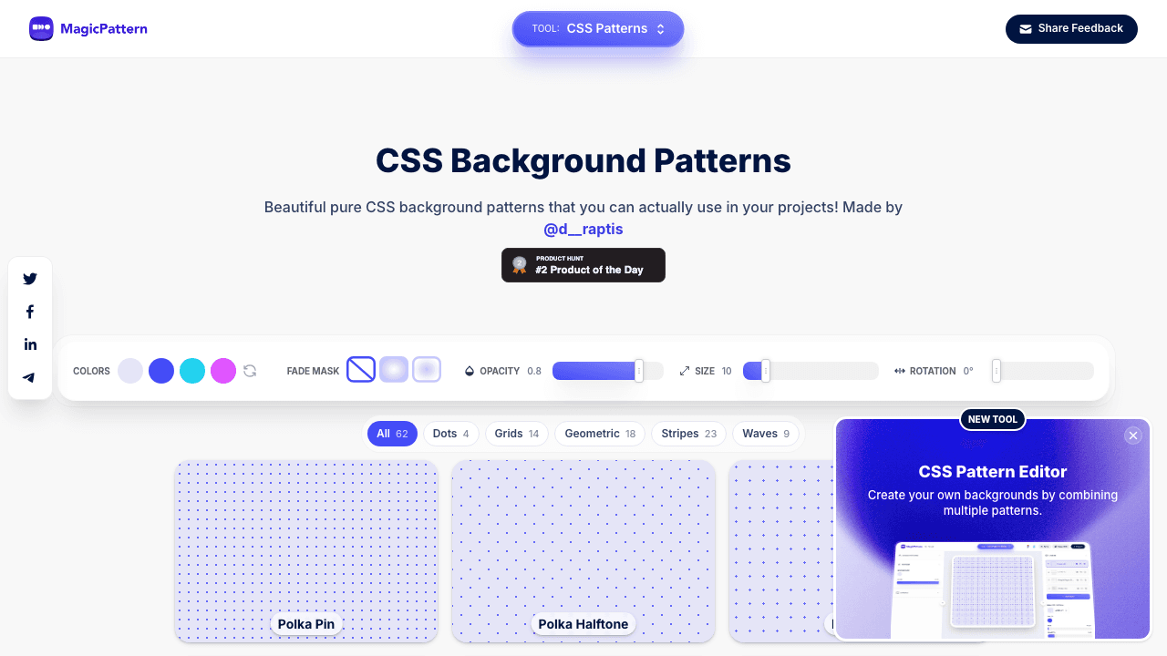 CSS Background Patterns preview