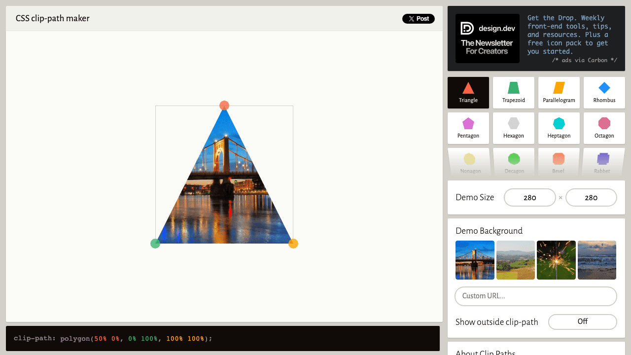 CSS Clip-path Maker preview
