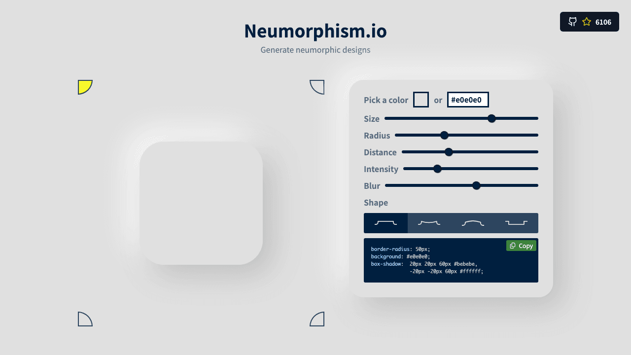 Neumorphism.io preview