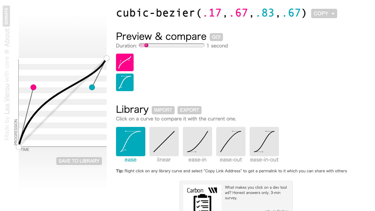 Cubic Bezier preview