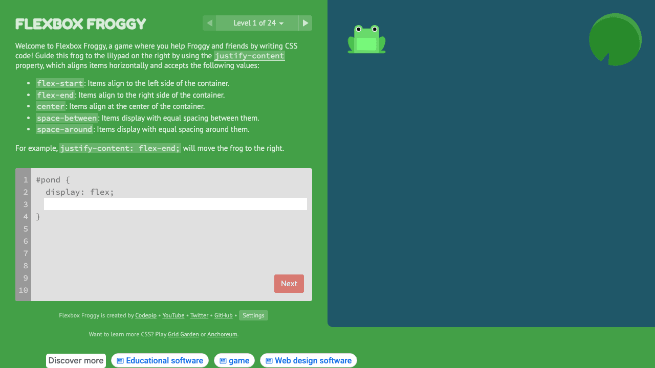 Flexbox Froggy preview